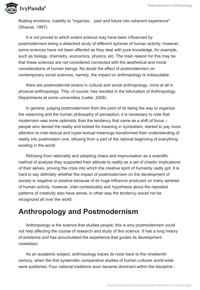 Postmodernism in Anthropology. Page 5