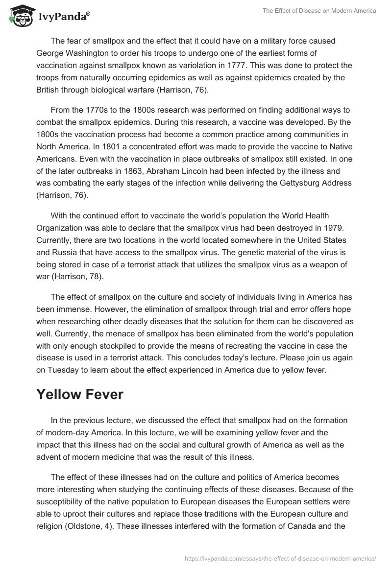 The Effect of Disease on Modern America. Page 3
