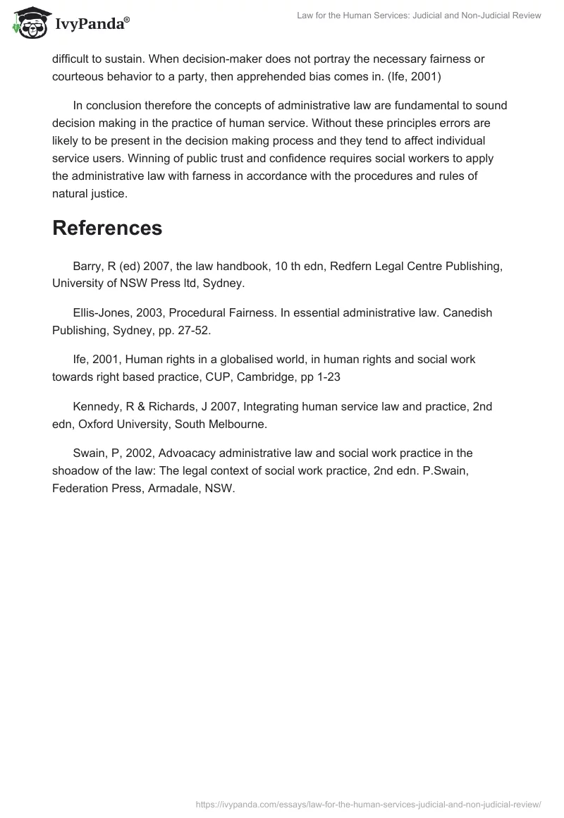 Law for the Human Services: Judicial and Non-Judicial Review. Page 3