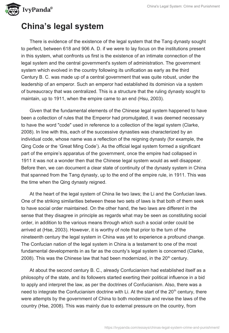China's Legal System: Crime and Punishment. Page 2