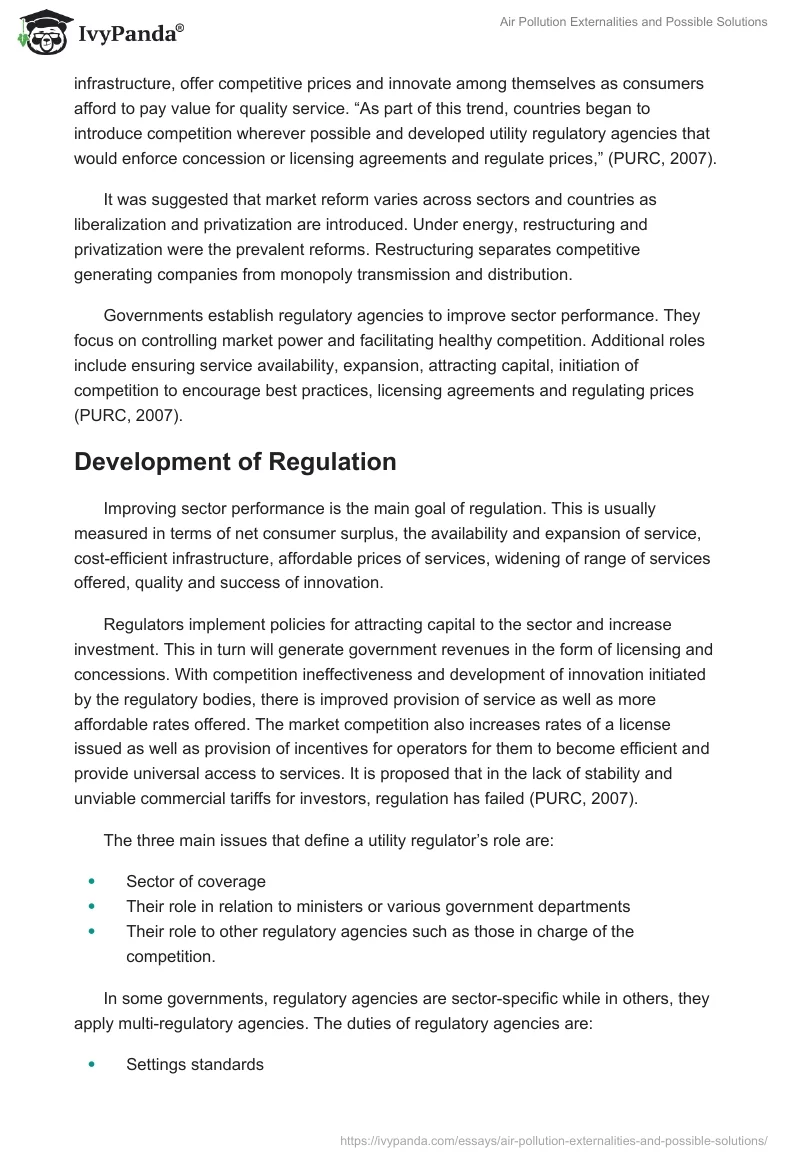 Air Pollution Externalities and Possible Solutions. Page 3