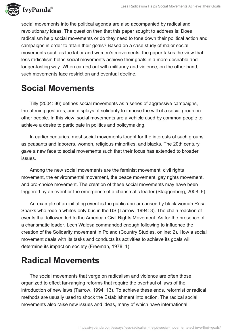 Less Radicalism Helps Social Movements Achieve Their Goals. Page 2
