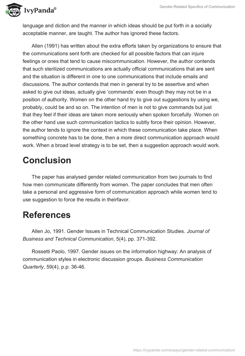 Gender-Related Specifics of Communication. Page 2