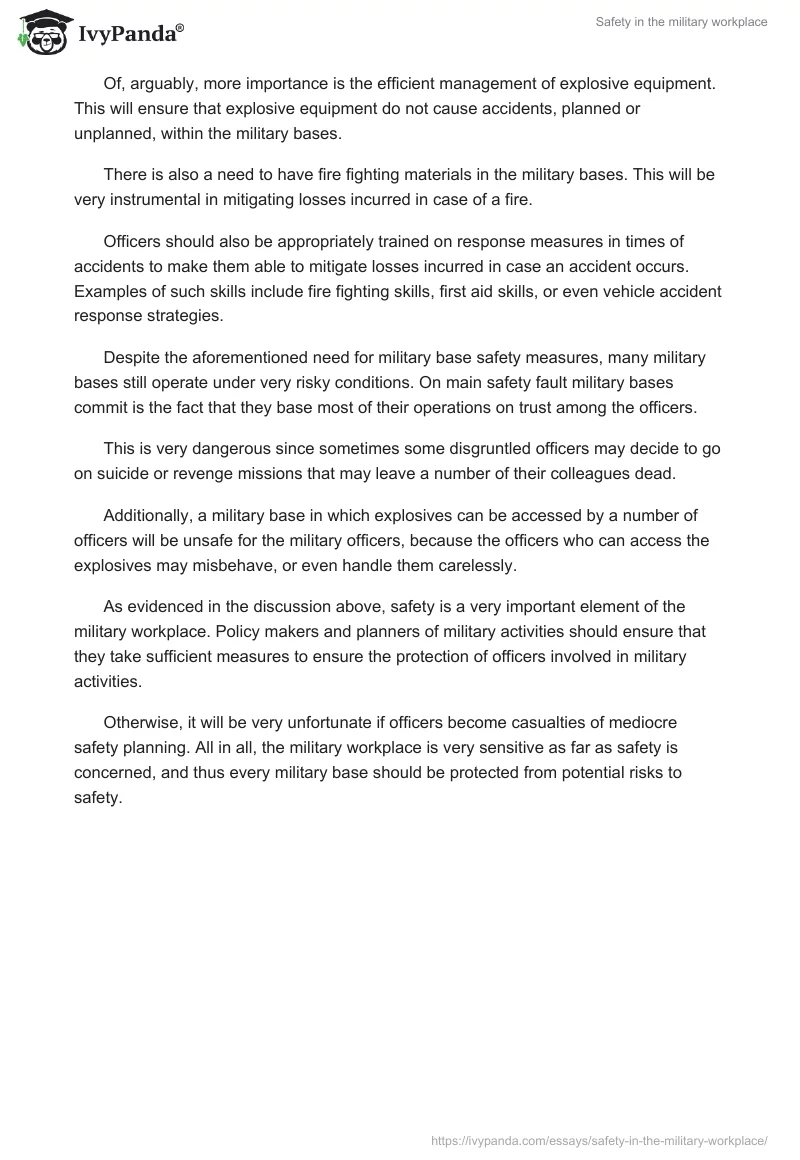 Safety in the Military Workplace. Page 2