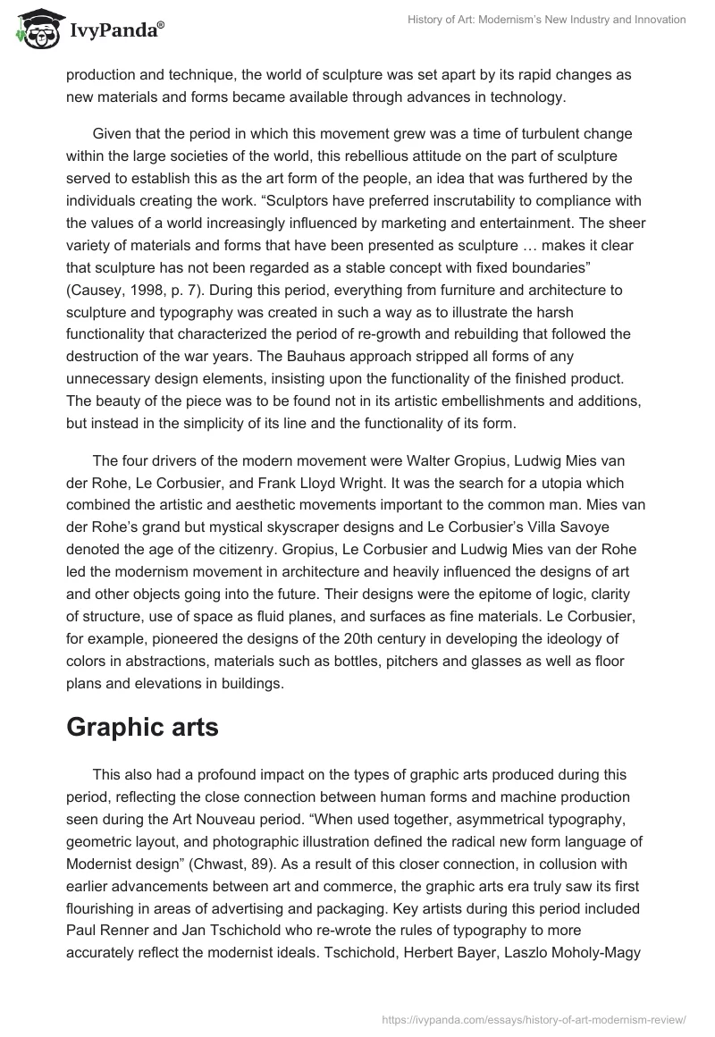 History of Art: Modernism’s New Industry and Innovation. Page 3