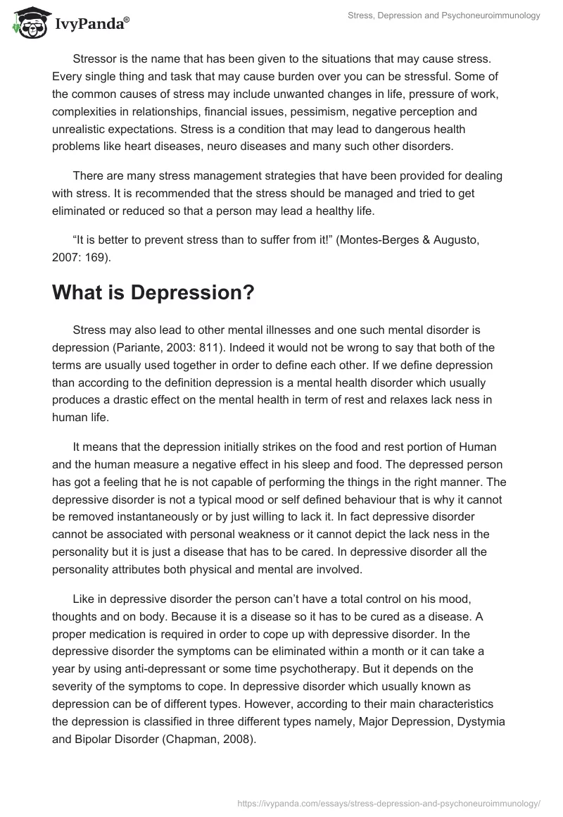 Stress, Depression and Psychoneuroimmunology. Page 3