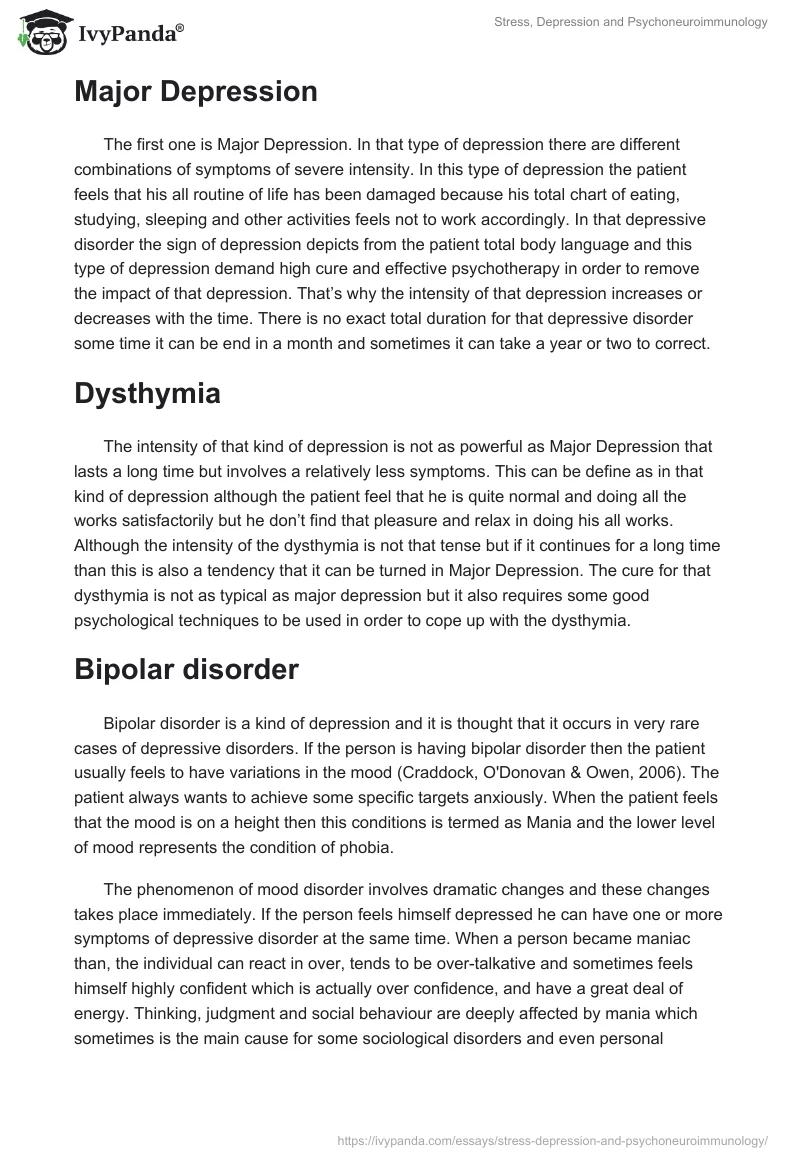 Stress, Depression and Psychoneuroimmunology. Page 4