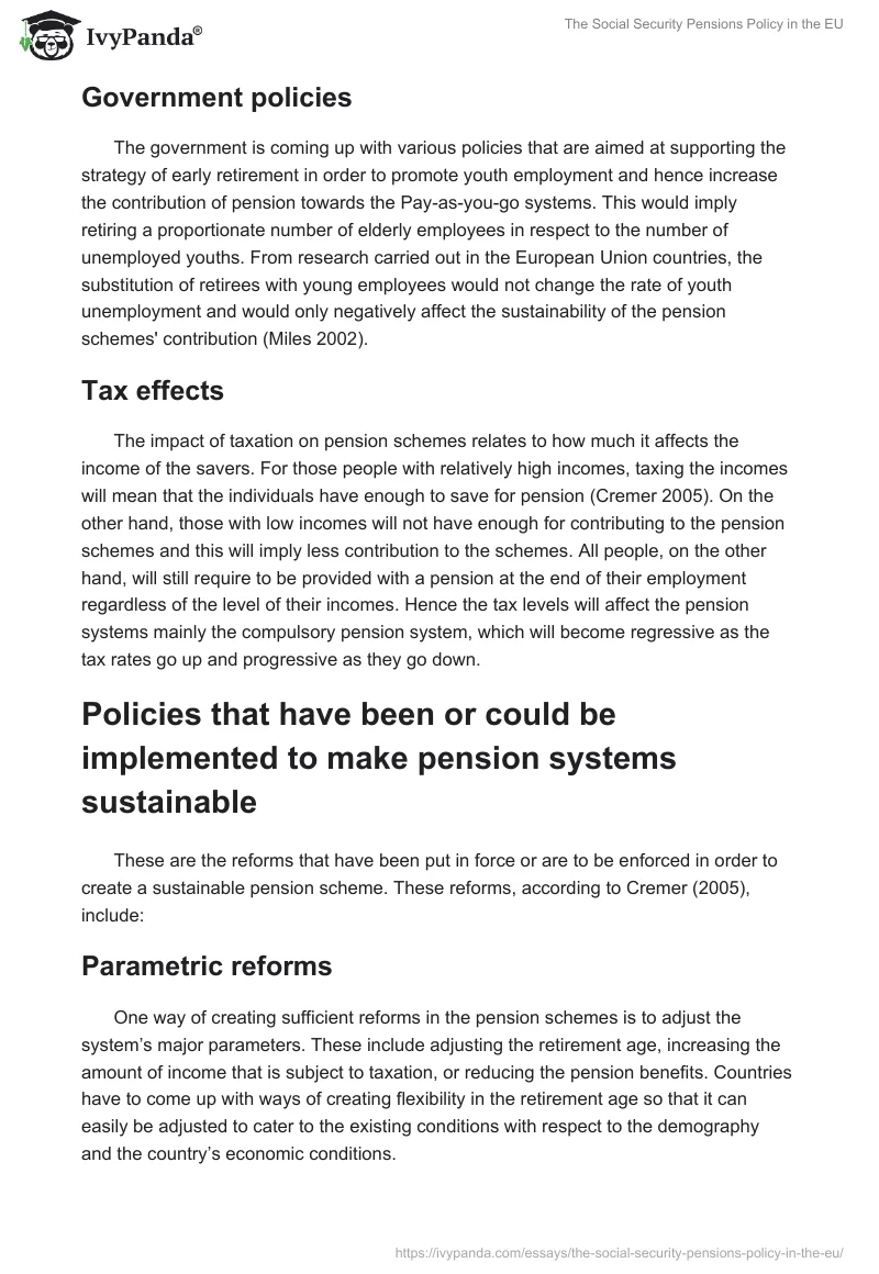 The Social Security Pensions Policy in the EU. Page 4