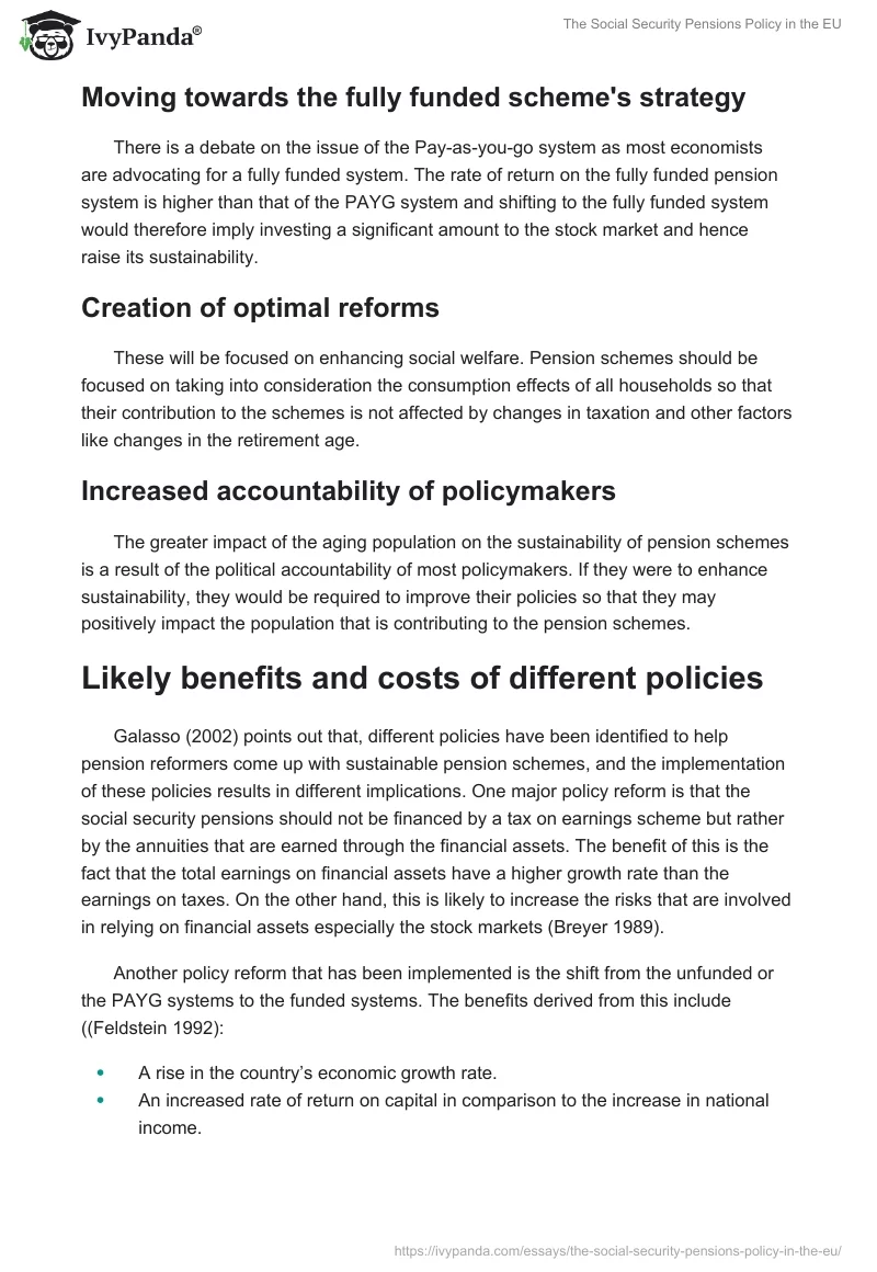 The Social Security Pensions Policy in the EU. Page 5