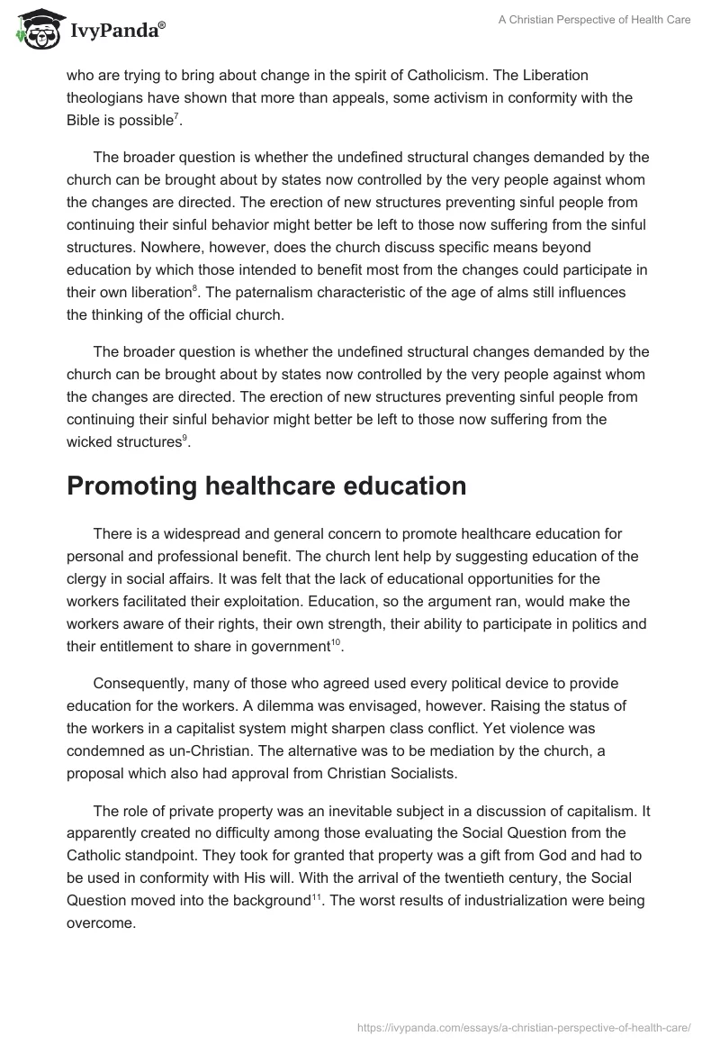 A Christian Perspective of Health Care. Page 3