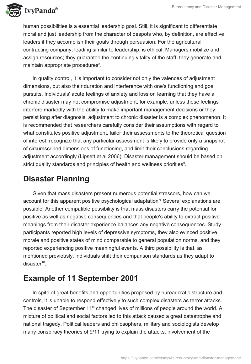Bureaucracy and Disaster Management. Page 3