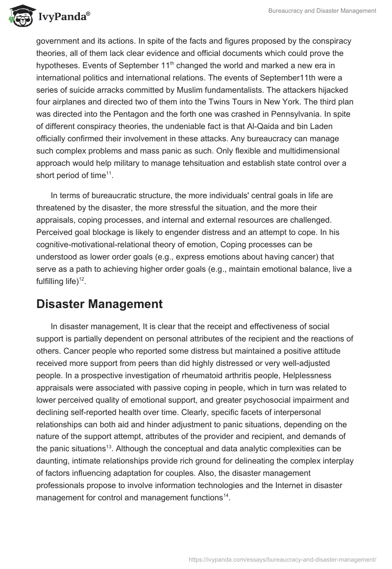 Bureaucracy and Disaster Management. Page 4