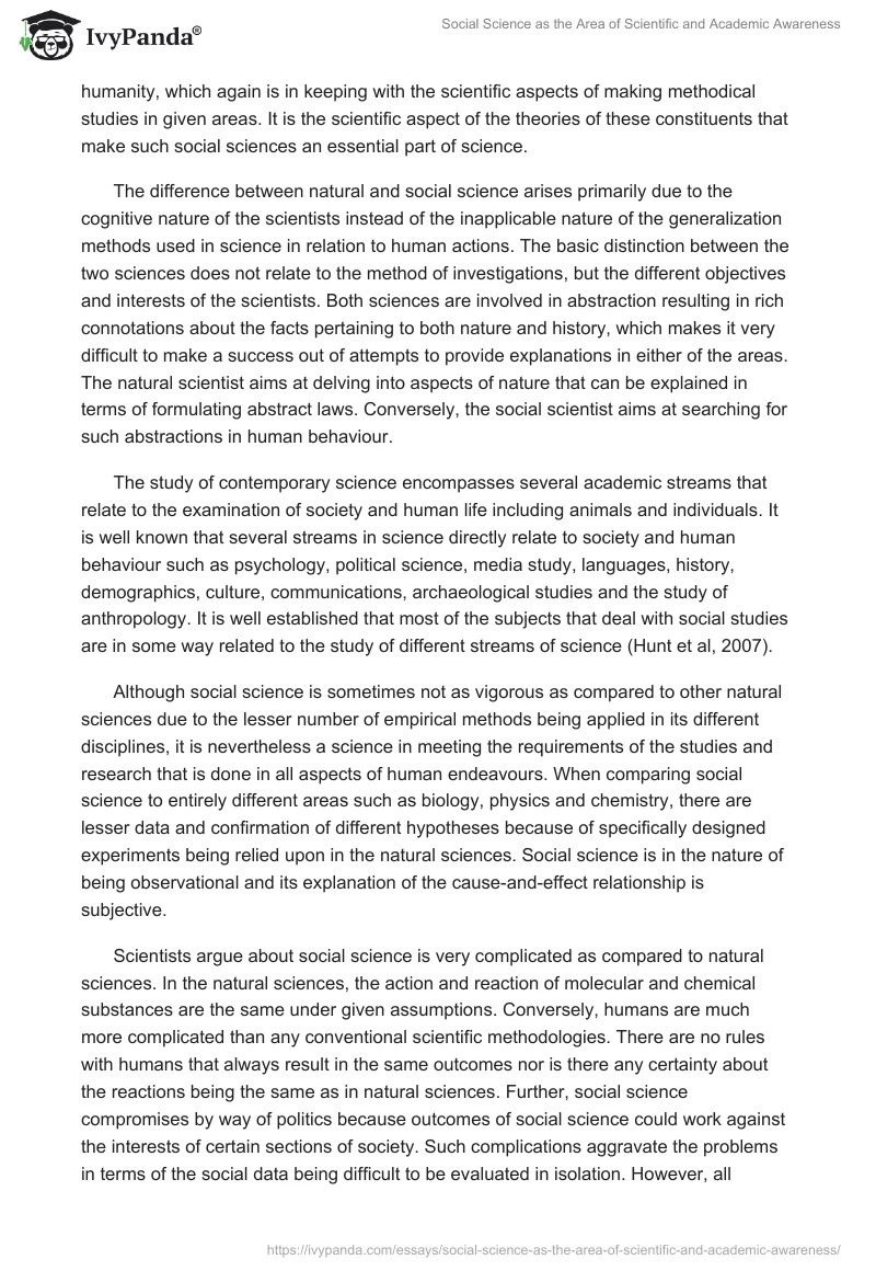 Social Science as the Area of Scientific and Academic Awareness. Page 2
