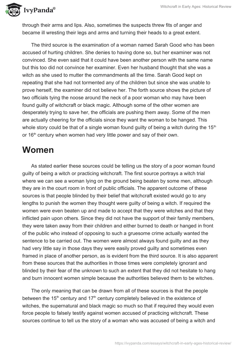 Witchcraft in Early Ages: Historical Review. Page 2