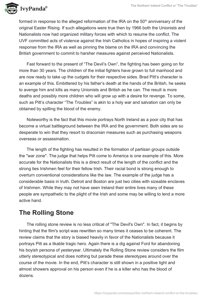 The Northern Ireland Conflict or “The Troubles”. Page 3
