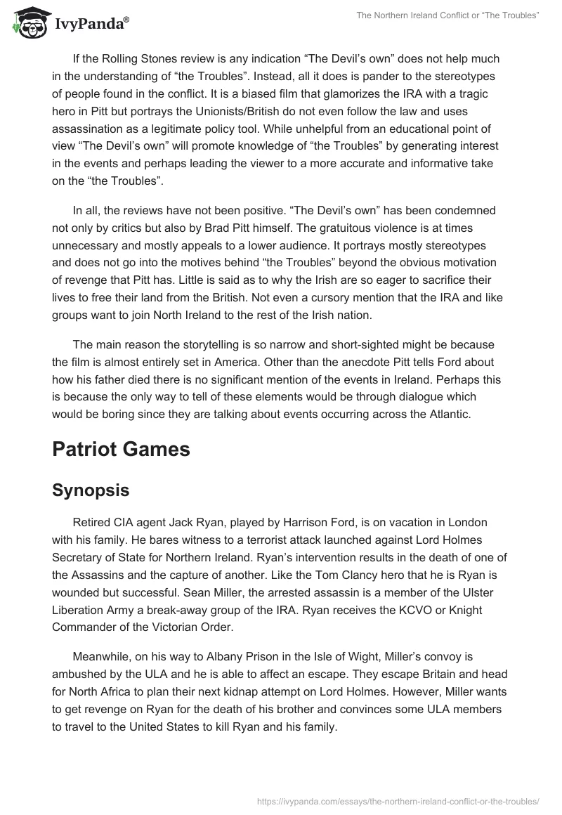 The Northern Ireland Conflict or “The Troubles”. Page 4