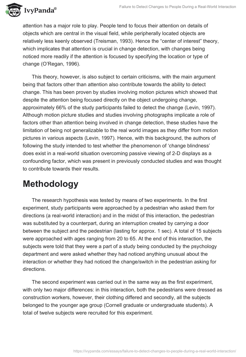 Failure to Detect Changes to People During a Real-World Interaction. Page 2