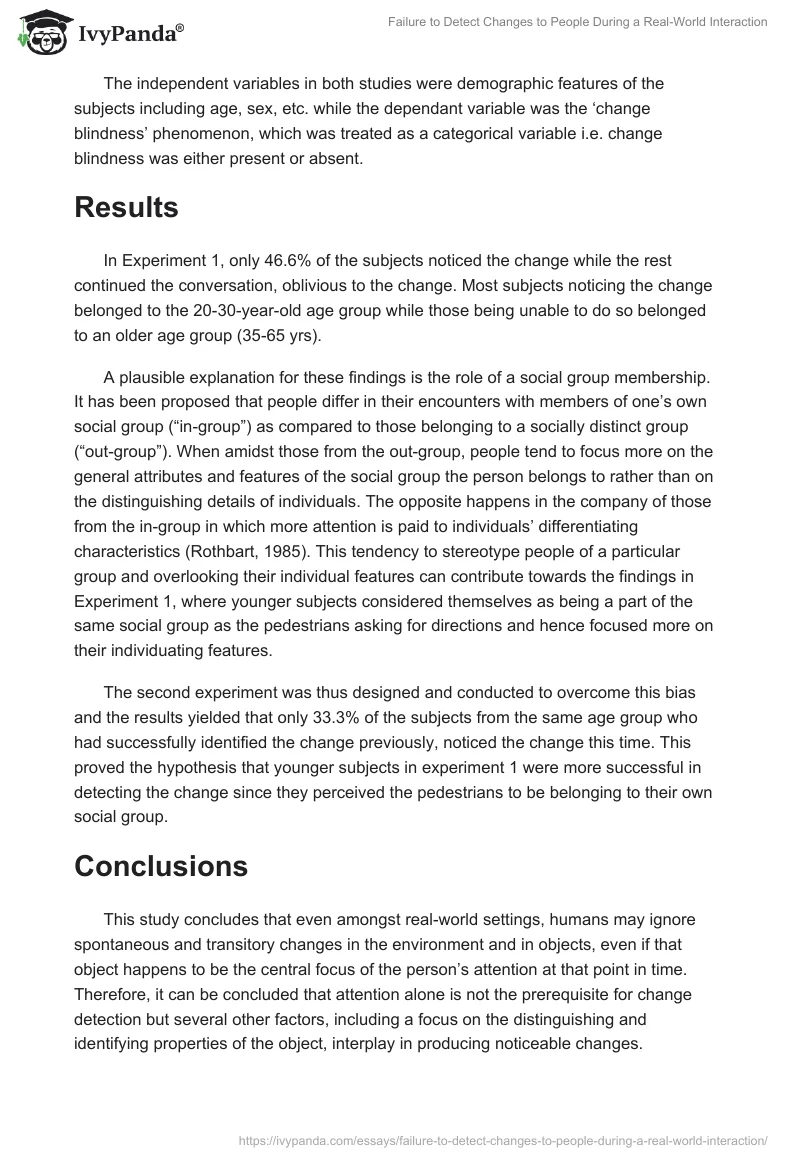 Failure to Detect Changes to People During a Real-World Interaction. Page 3