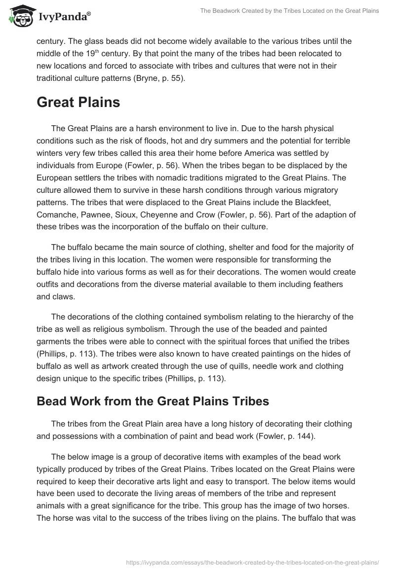 The Beadwork Created by the Tribes Located on the Great Plains. Page 5