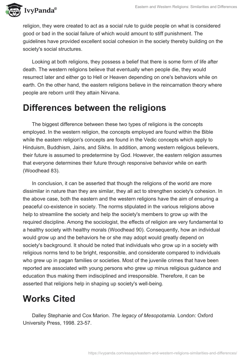 Eastern and Western Religions: Similarities and Differences. Page 3