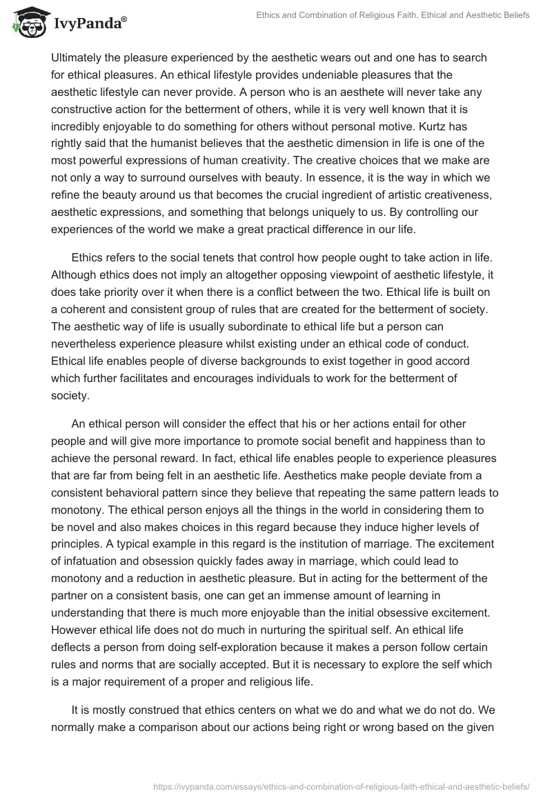 Ethics and Combination of Religious Faith, Ethical and Aesthetic Beliefs. Page 3