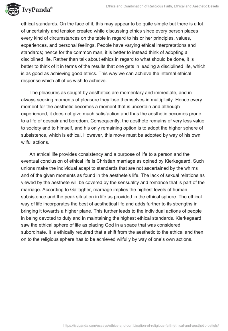 Ethics and Combination of Religious Faith, Ethical and Aesthetic Beliefs. Page 4