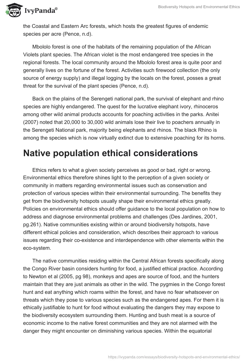 Biodiversity Hotspots and Environmental Ethics. Page 3