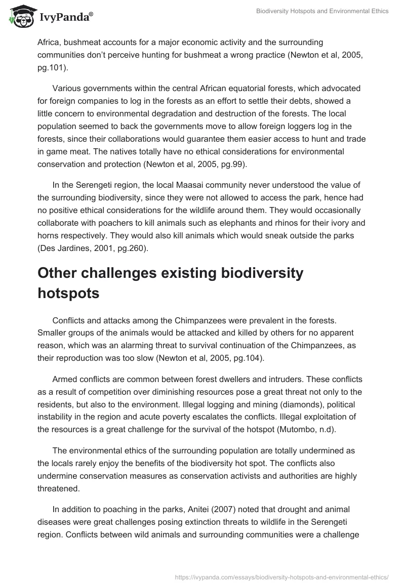 Biodiversity Hotspots and Environmental Ethics. Page 4