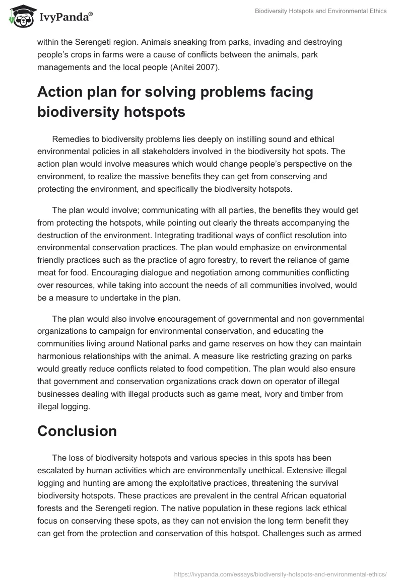 Biodiversity Hotspots and Environmental Ethics. Page 5