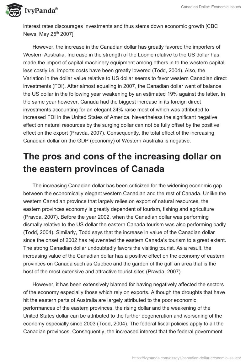 Canadian Dollar: Economic Issues. Page 3