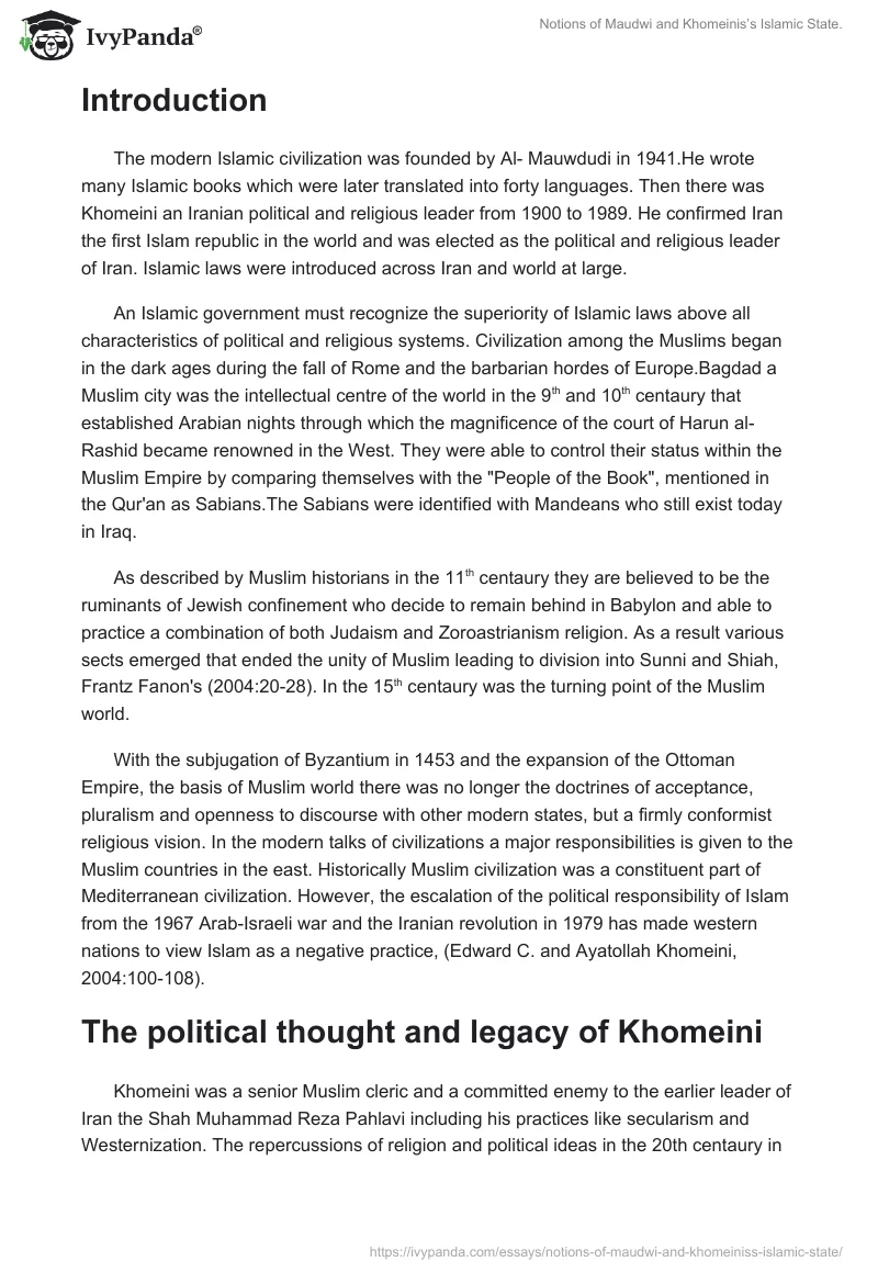 Notions of Maudwi and Khomeinis’s Islamic State.. Page 2
