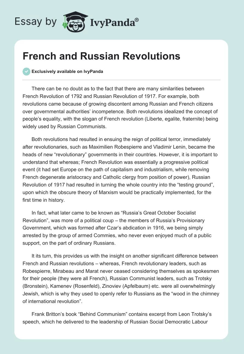 French and Russian Revolutions. Page 1