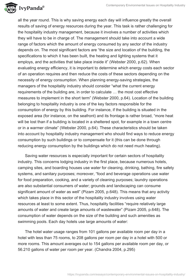 Contemporary Environmental Issues on Hospitality Industry. Page 2