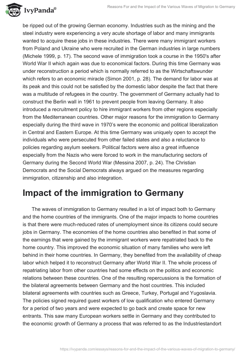 Reasons For and the Impact of the Various Waves of Migration to Germany. Page 2