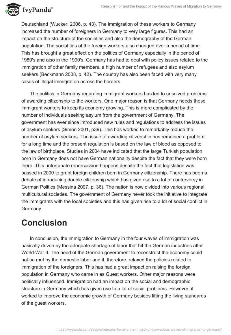 Reasons For and the Impact of the Various Waves of Migration to Germany. Page 3