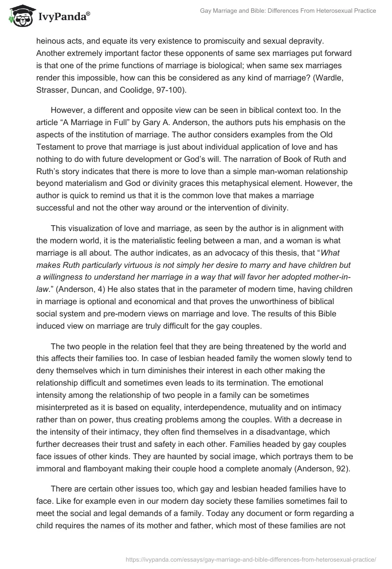 Gay Marriage and Bible: Differences From Heterosexual Practice. Page 4