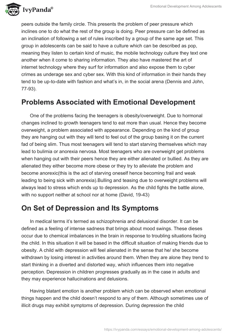 Emotional Development Among Adolescents. Page 3