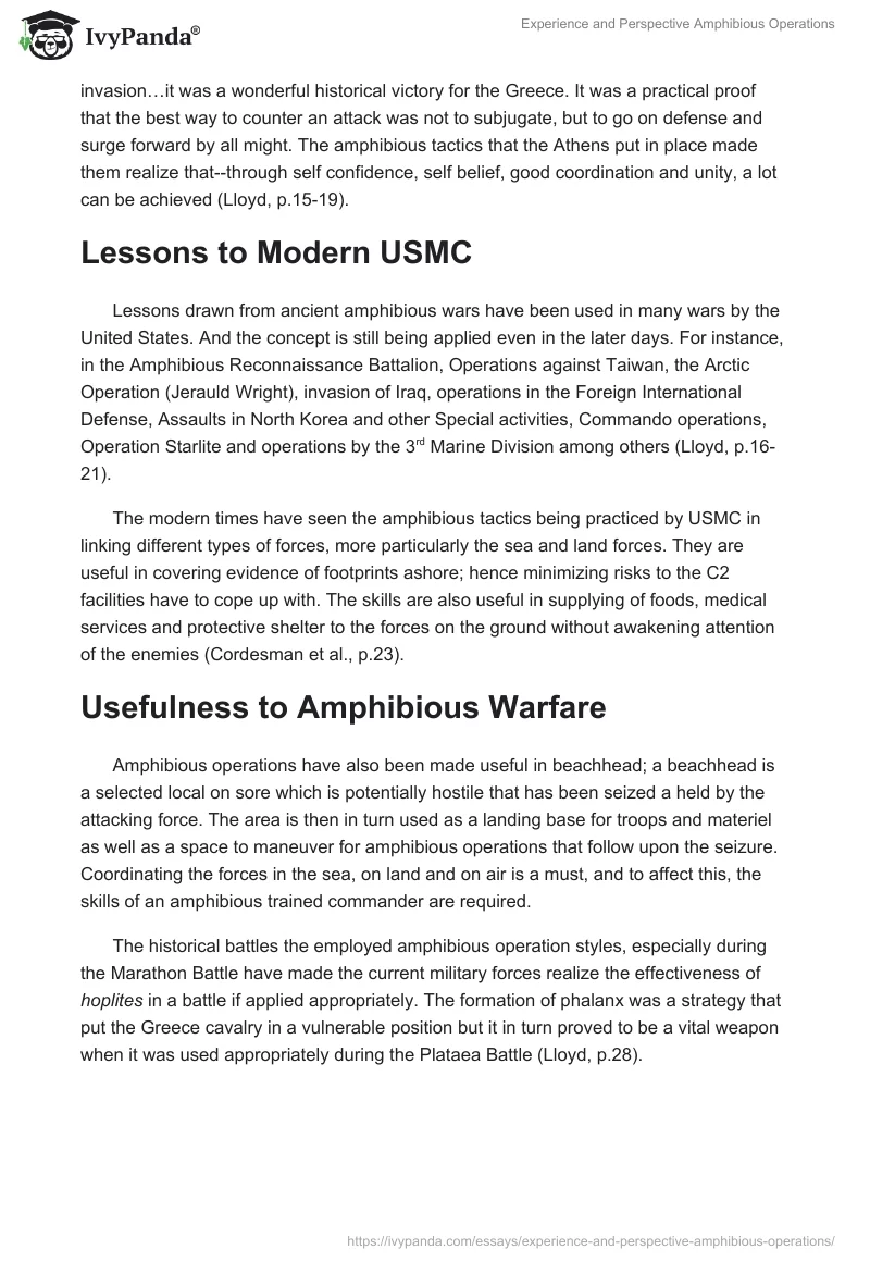 Experience and Perspective Amphibious Operations. Page 5