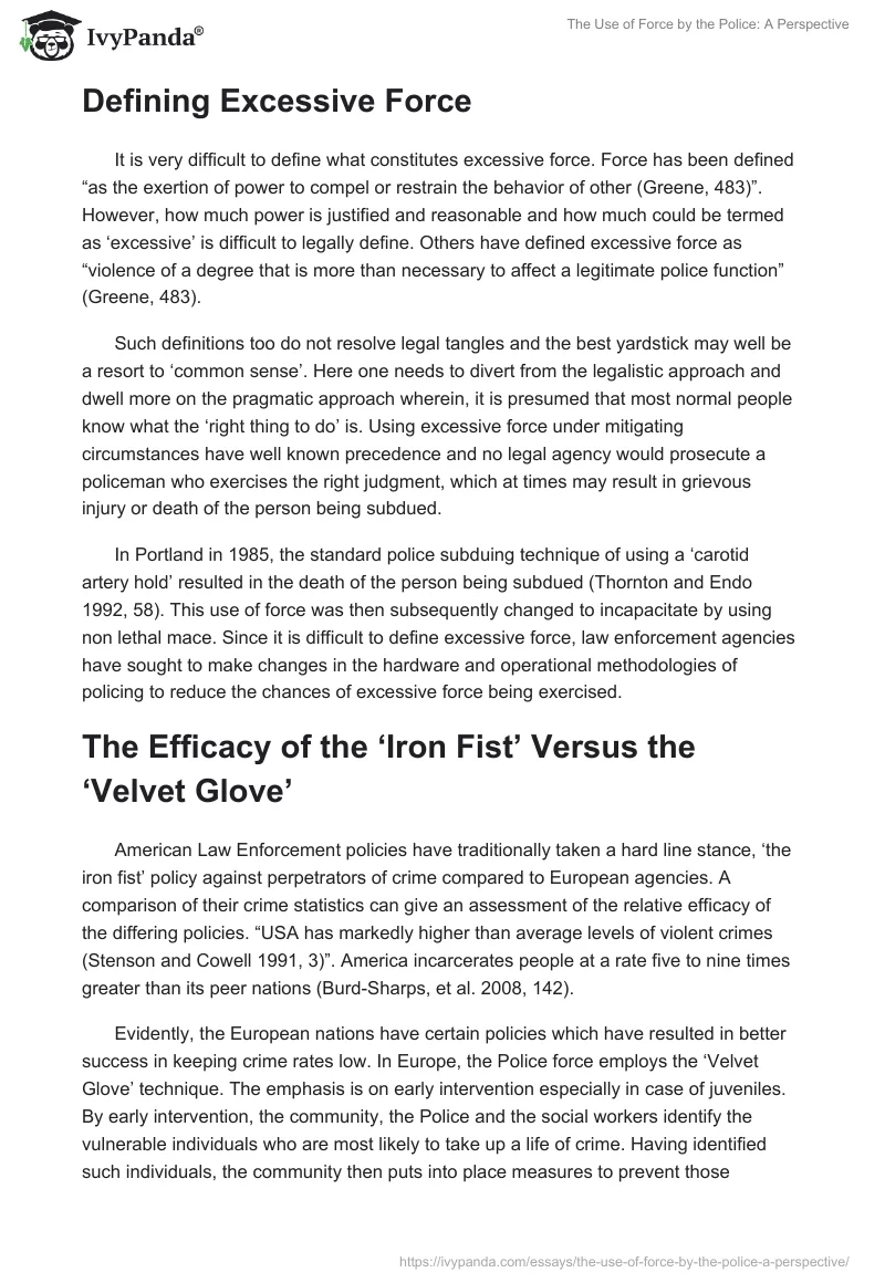 The Use of Force by the Police: A Perspective. Page 3