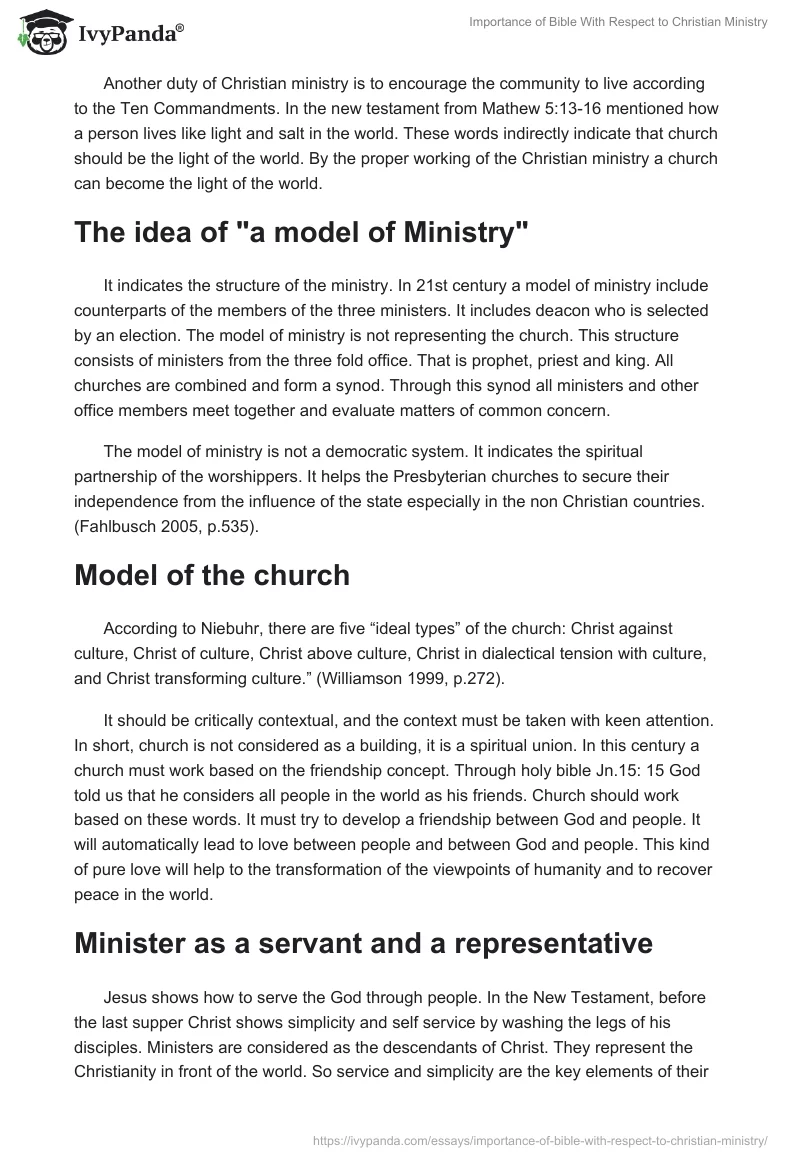 Importance of Bible With Respect to Christian Ministry. Page 3
