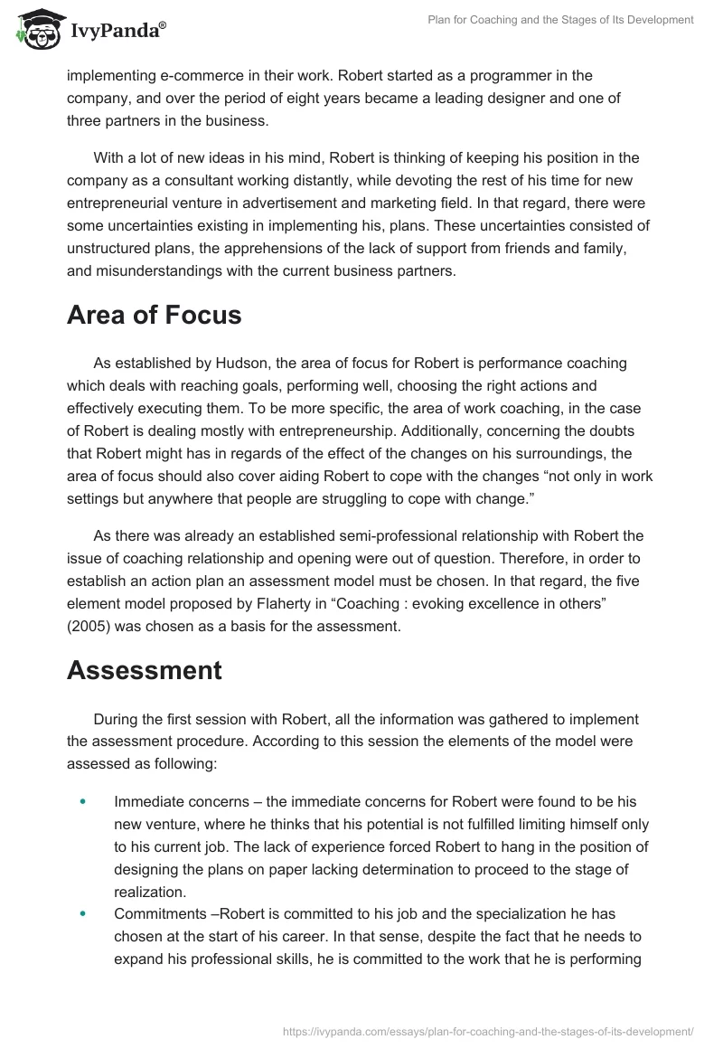 Plan for Coaching and the Stages of Its Development. Page 2