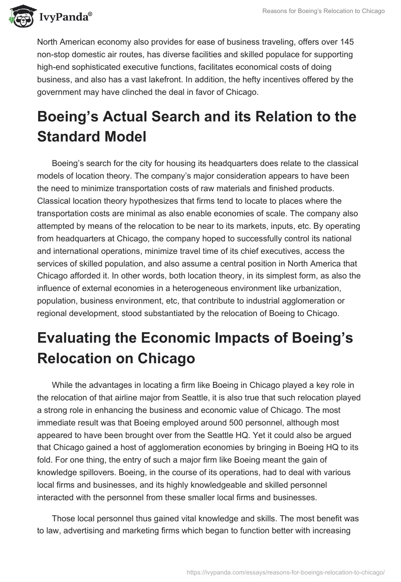Reasons for Boeing’s Relocation to Chicago. Page 4