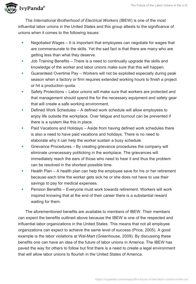 The Future of the Labor Unions in the U.S.. Page 3