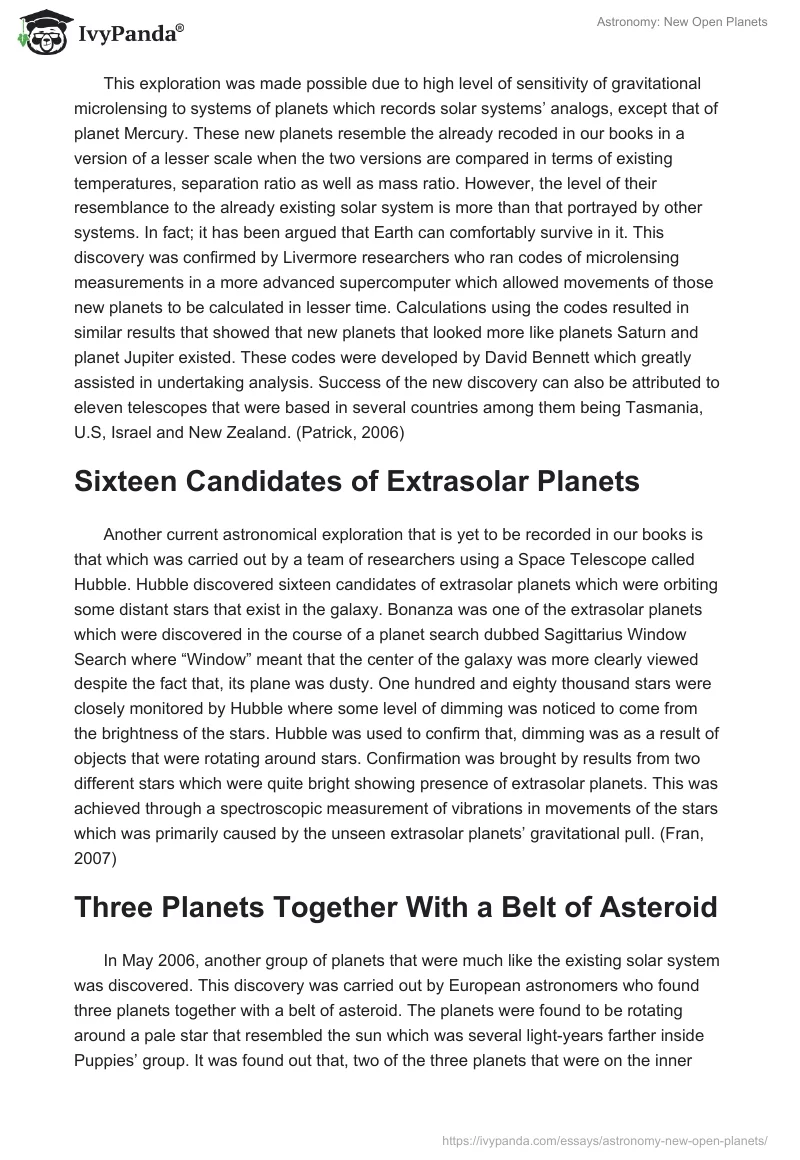 Astronomy: New Open Planets. Page 2