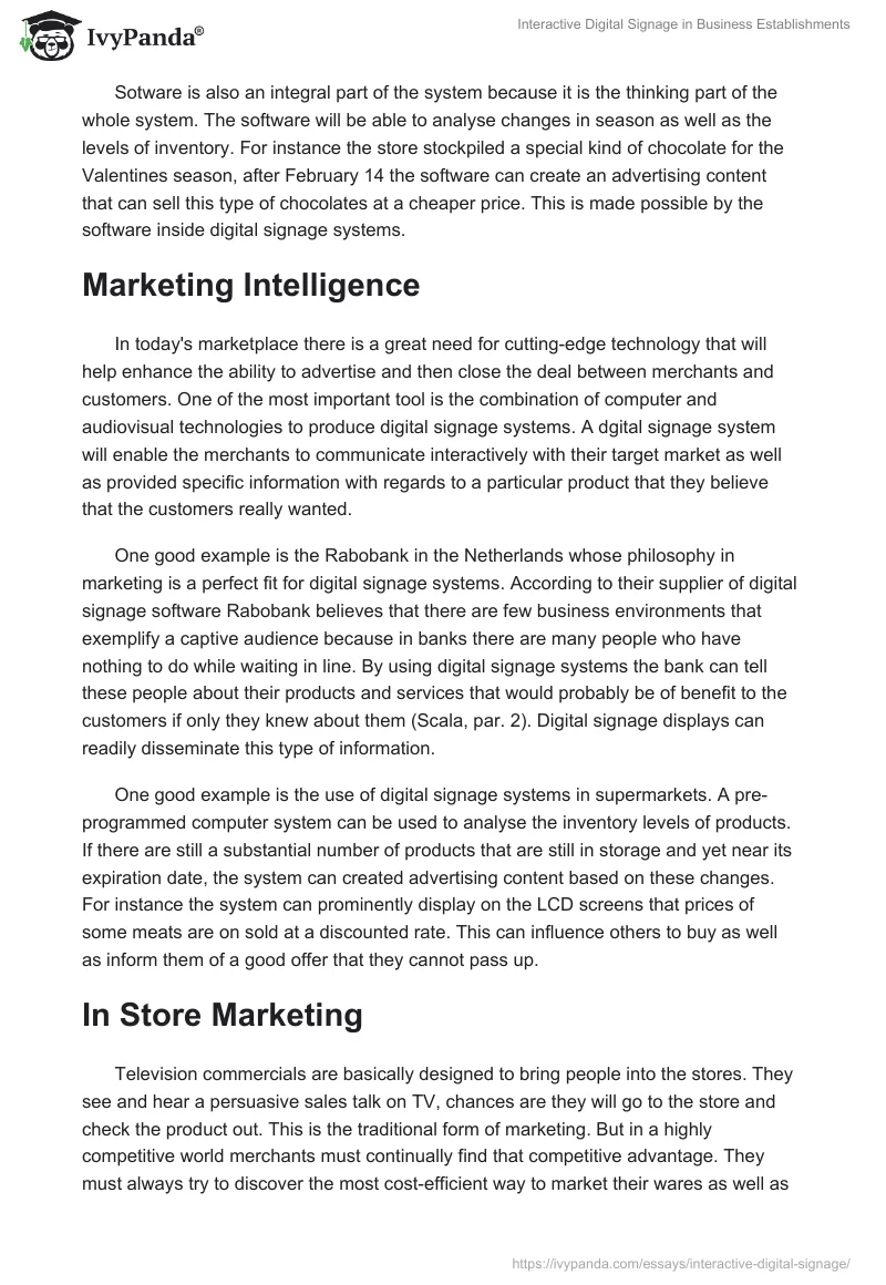 Interactive Digital Signage in Business Establishments. Page 4