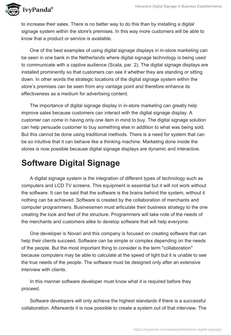 Interactive Digital Signage in Business Establishments. Page 5