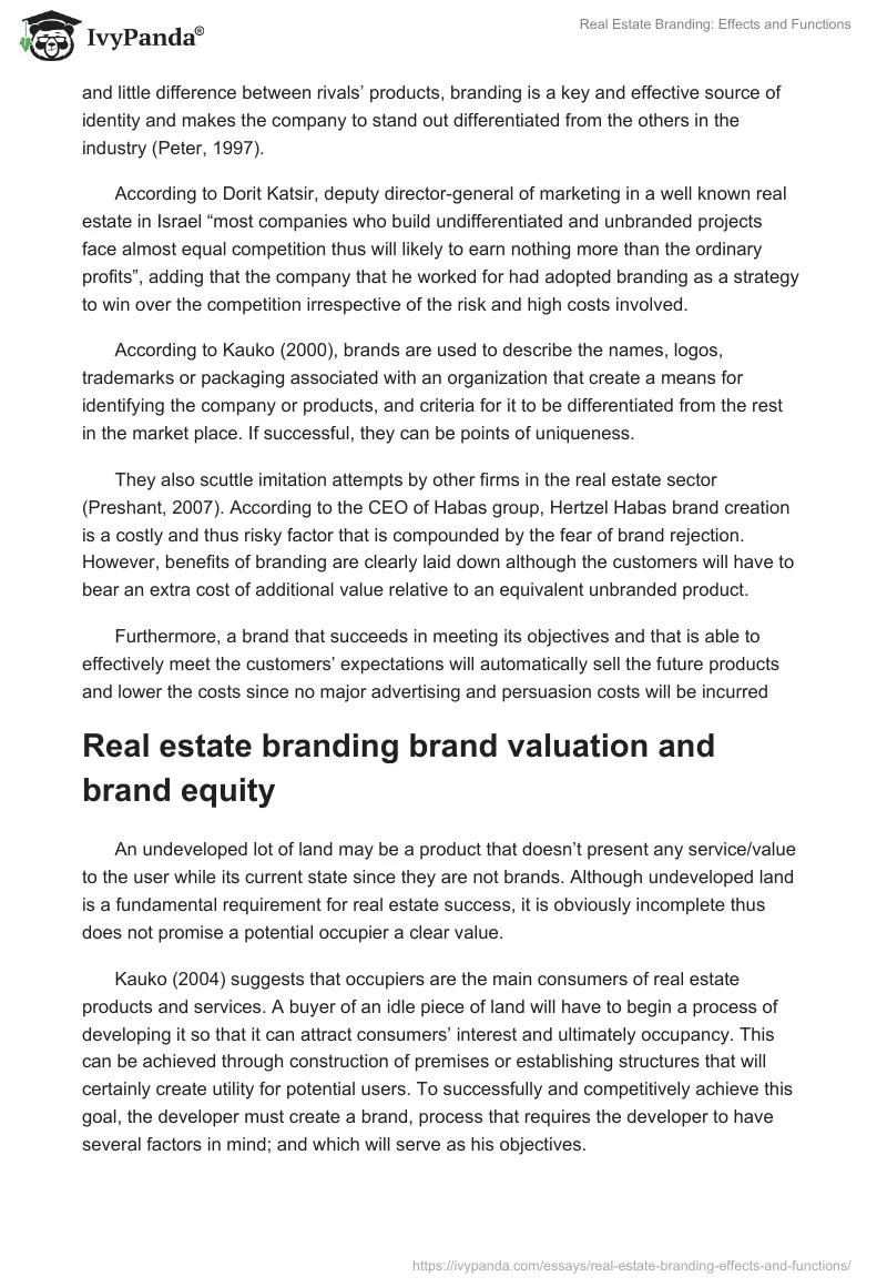 Real Estate Branding: Effects and Functions. Page 3