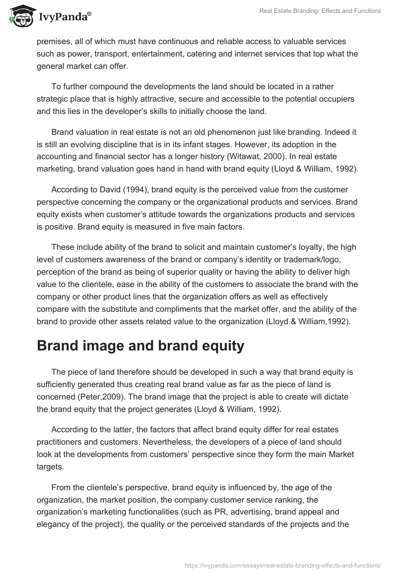 Real Estate Branding: Effects and Functions. Page 5