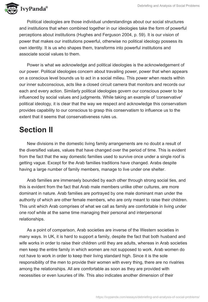 Debriefing and Analysis of Social Problems. Page 2