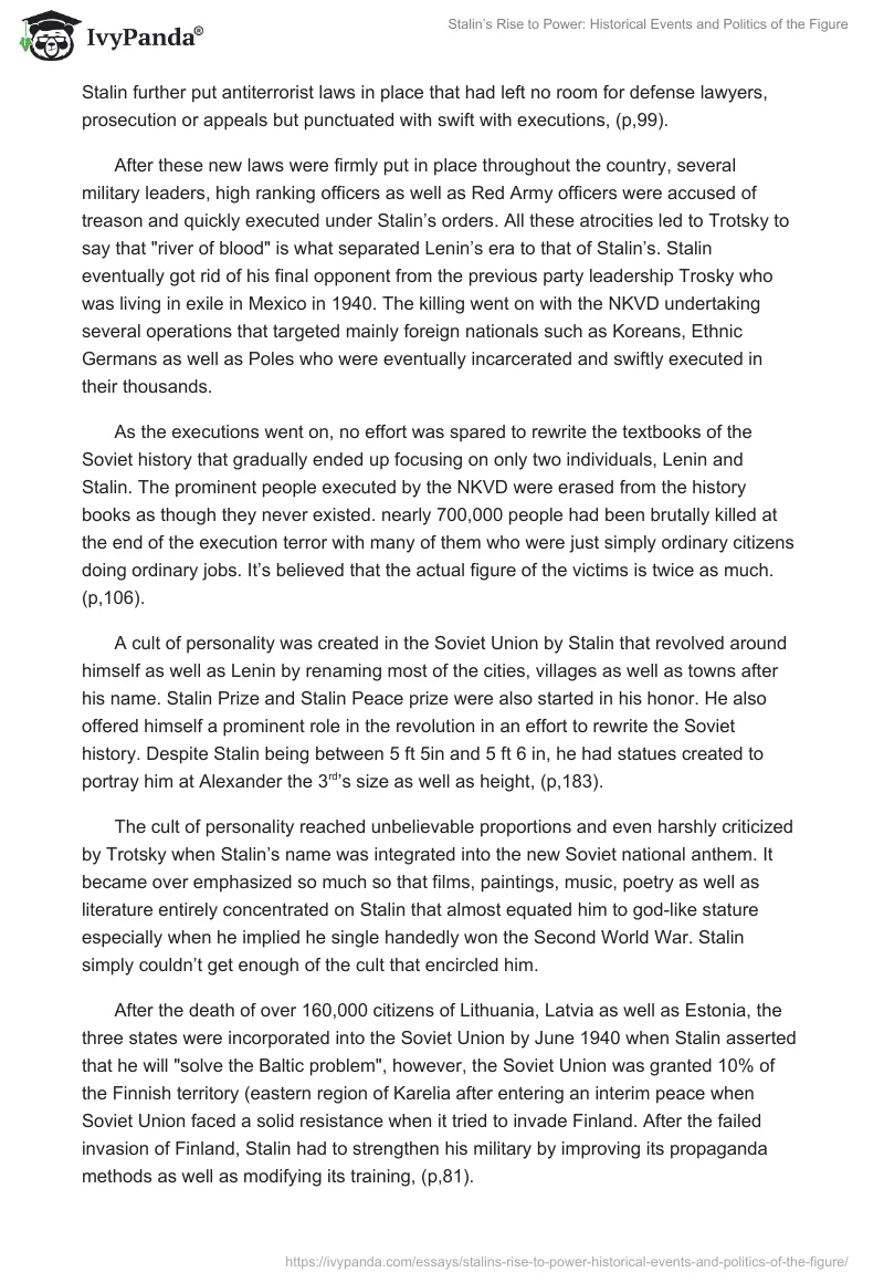 Stalin’s Rise to Power: Historical Events and Politics of the Figure. Page 4